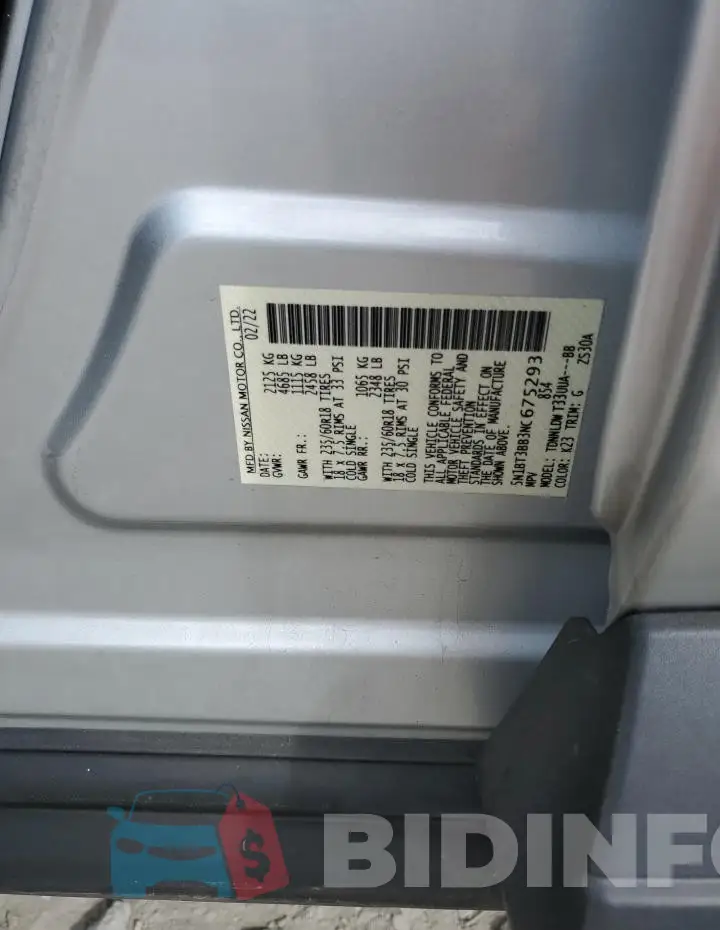 5N1BT3BB3NC675293 Photo# 14