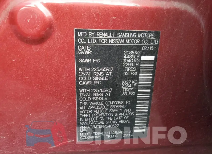 KNMAT2MT8FP540627 Photo# 14
