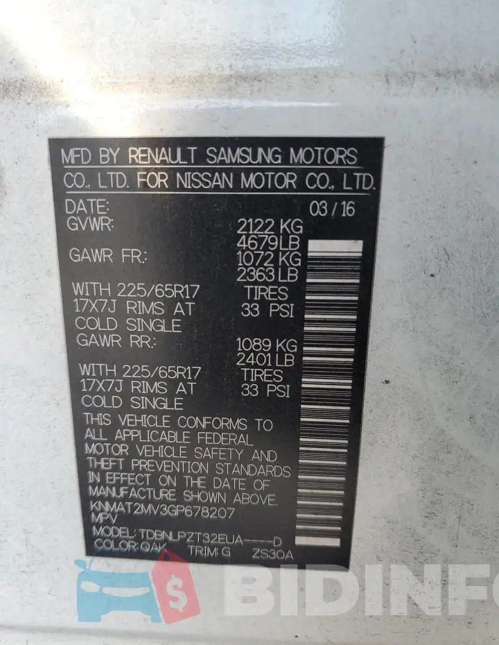 KNMAT2MV3GP678207 Photo# 13