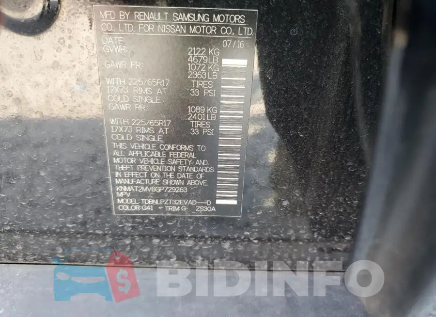 KNMAT2MV6GP729263 Photo# 14