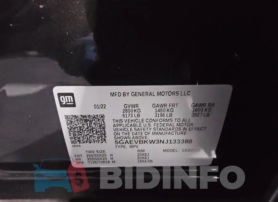 5GAEVBKW3NJ133388 Photo# 14