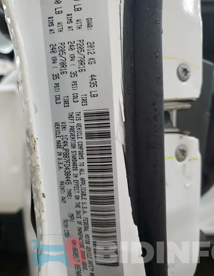 1C4NJPBB7FD438445 Photo# 13