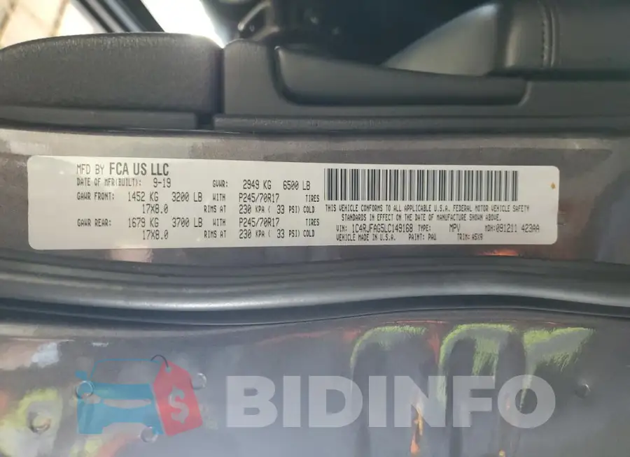1C4RJFAG5LC149168 Photo# 12