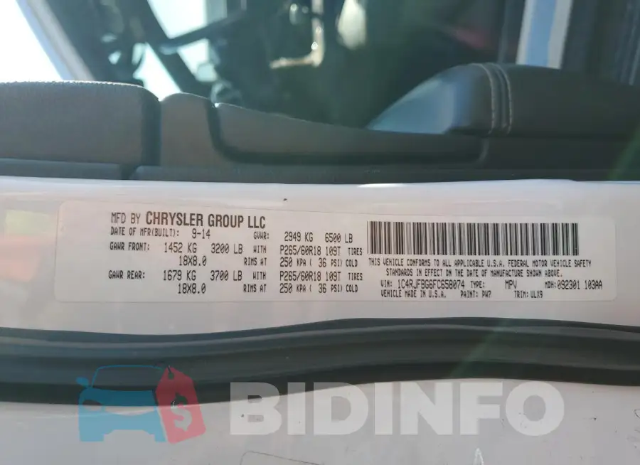 1C4RJFBG6FC658074 Photo# 14