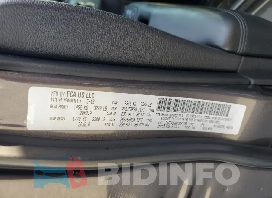 1C4RDHDG8KC802055 Photo# 14