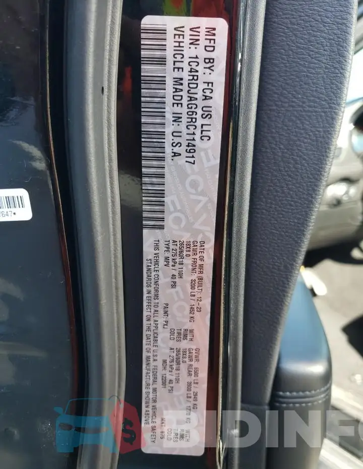 1C4RDJAG6RC114917 Photo# 14