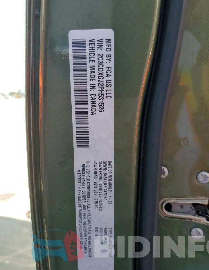 2C3CDXGJ2PH531526 Photo# 13