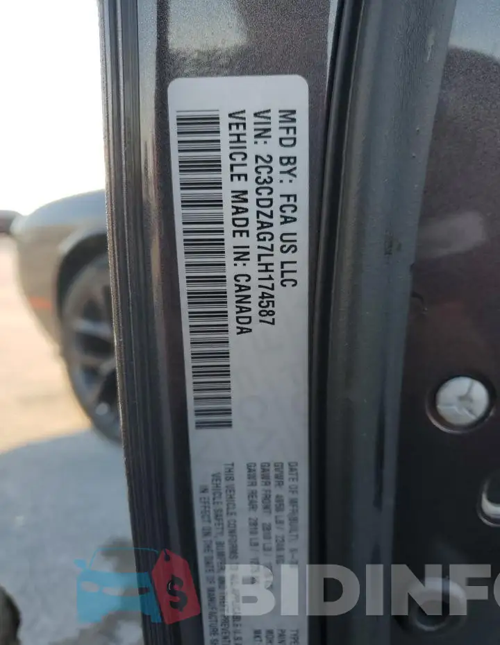 2C3CDZAG7LH174587 Photo# 12