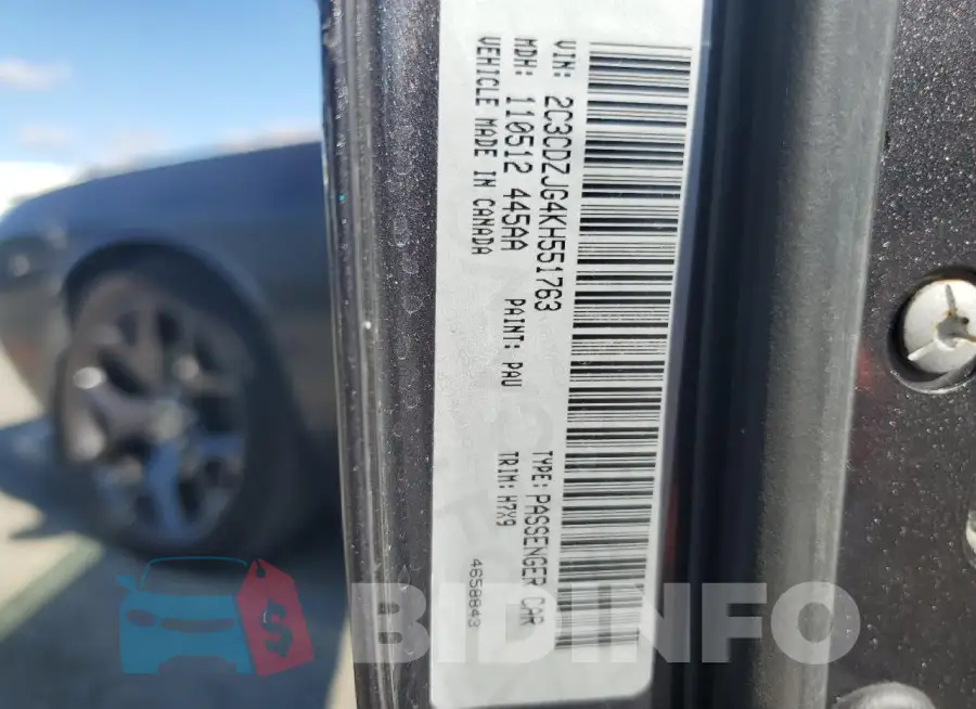 2C3CDZJG4KH551763 Photo# 12