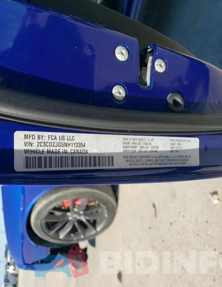 2C3CDZJG5NH113354 Photo# 12