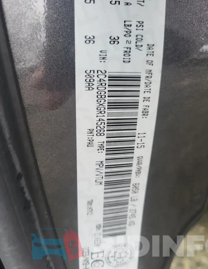 2C4RDGBGXGR145268 Photo# 13