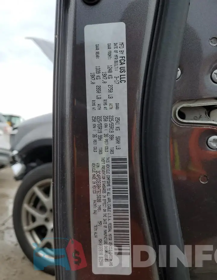 3C4PDDEG8HT615698 Photo# 14