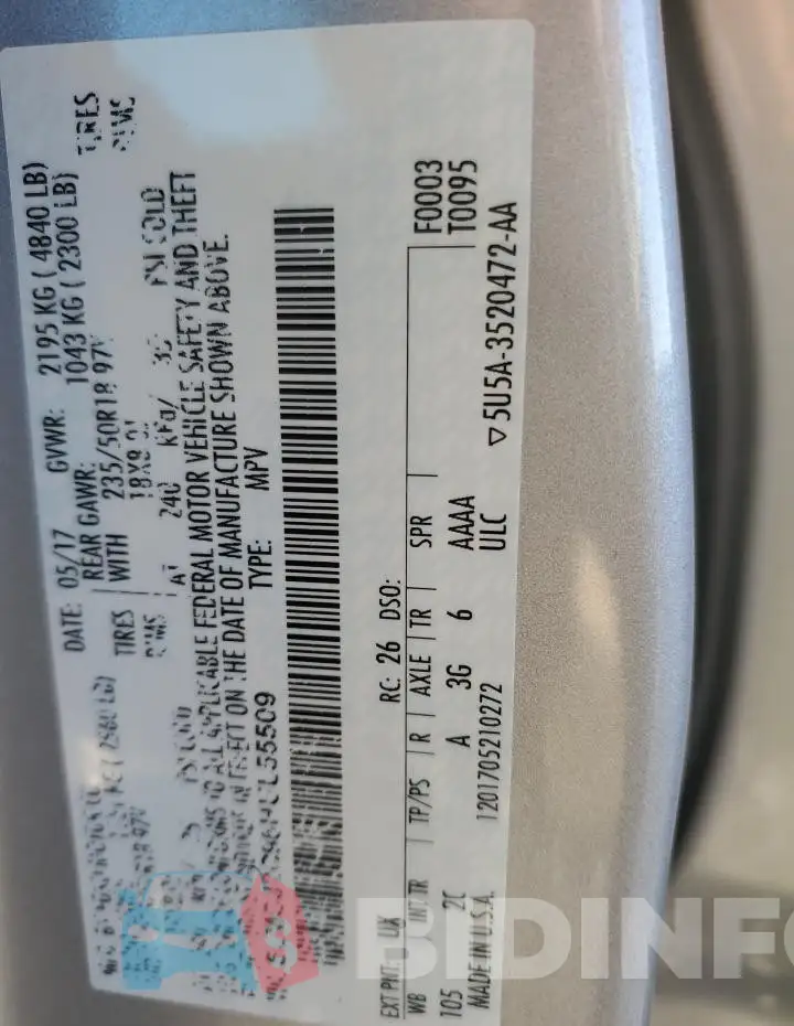 5LMCJ2C96HUL55509 Photo# 14