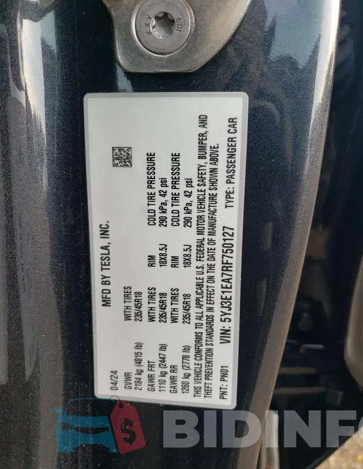 5YJ3E1EA7RF750127 Photo# 12
