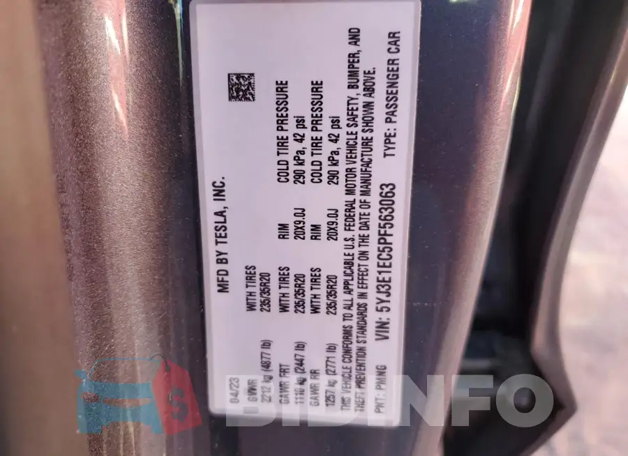 5YJ3E1EC5PF563063 Photo# 12