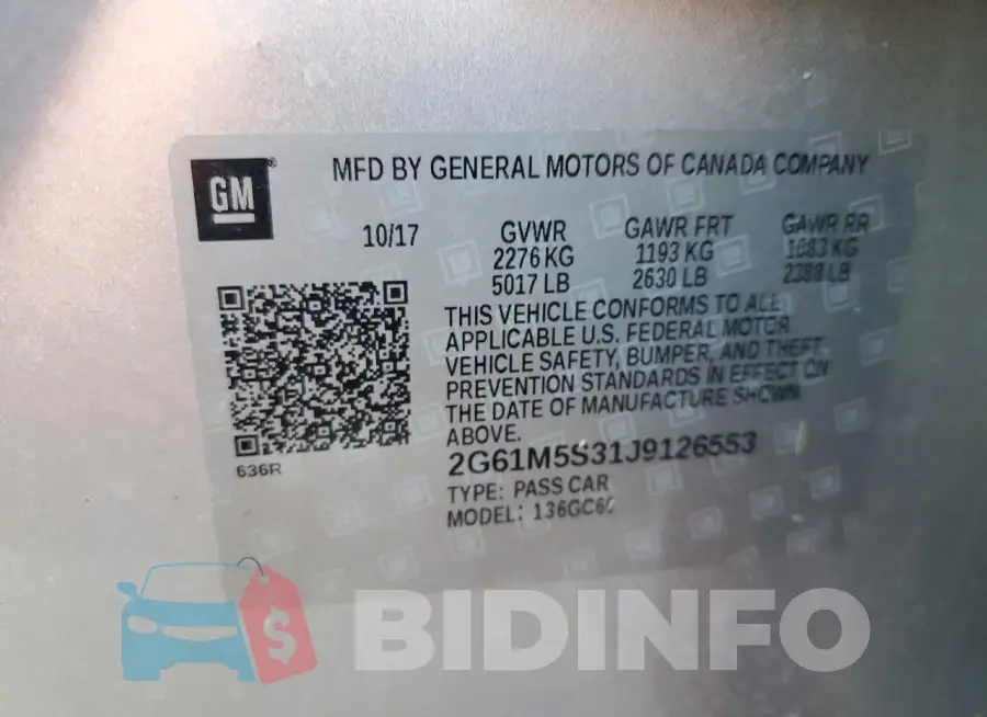 2G61M5S31J9126553 Photo# 12