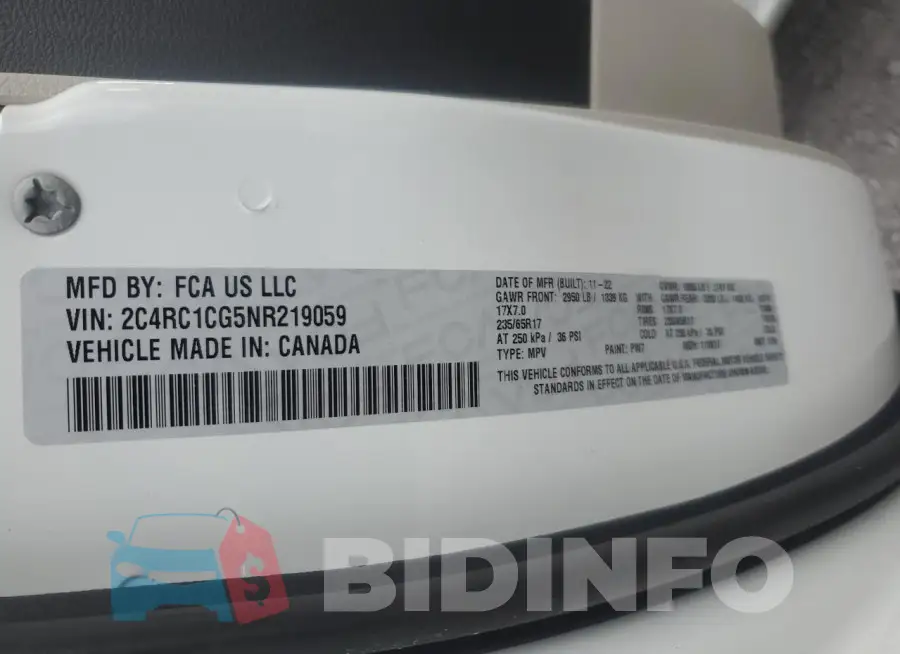 2C4RC1CG5NR219059 Photo# 13