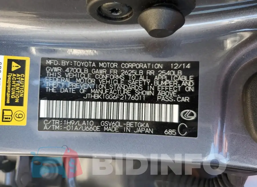JTHBK1GG6F2176011 Photo# 12
