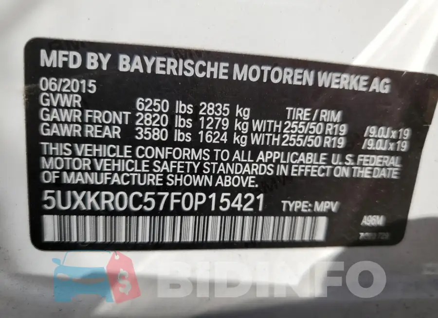 5UXKR0C57F0P15421 Photo# 14