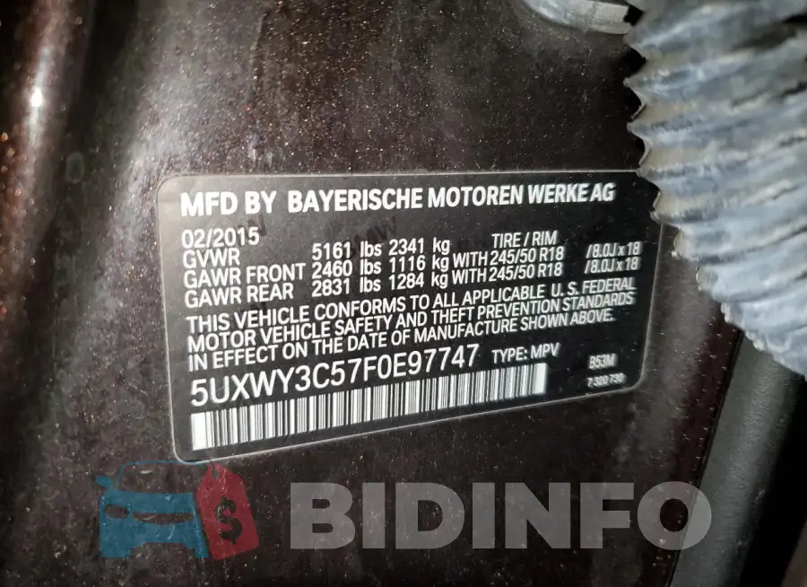 5UXWY3C57F0E97747 Photo# 13
