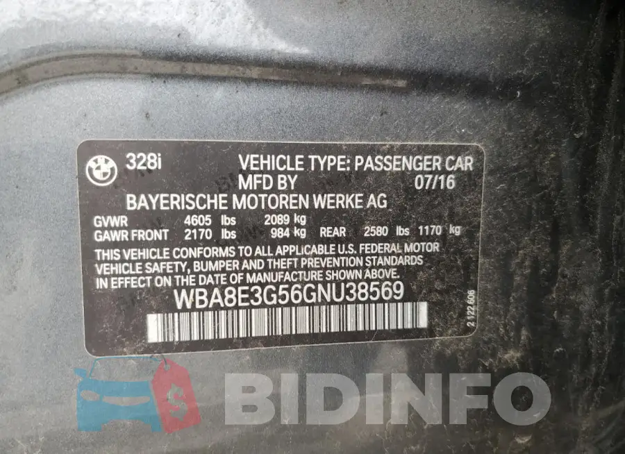 WBA8E3G56GNU38569 Photo# 12