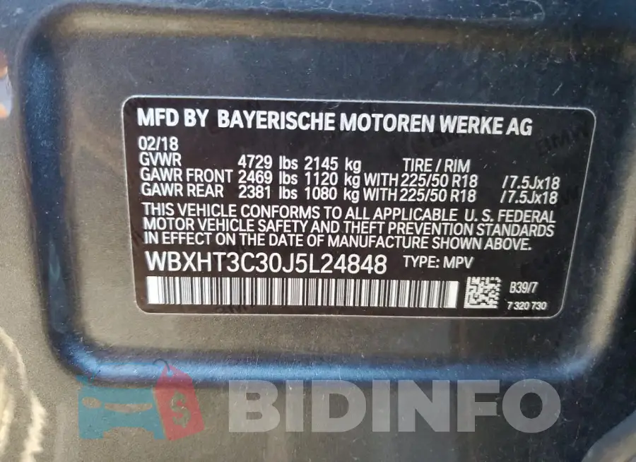 WBXHT3C30J5L24848 Photo# 14