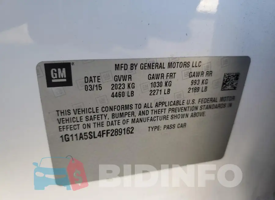 1G11A5SL4FF289162 Photo# 12