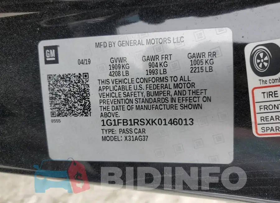 1G1FB1RSXK0146013 Photo# 13