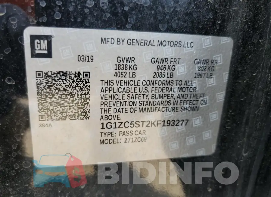 1G1ZC5ST2KF193277 Photo# 12