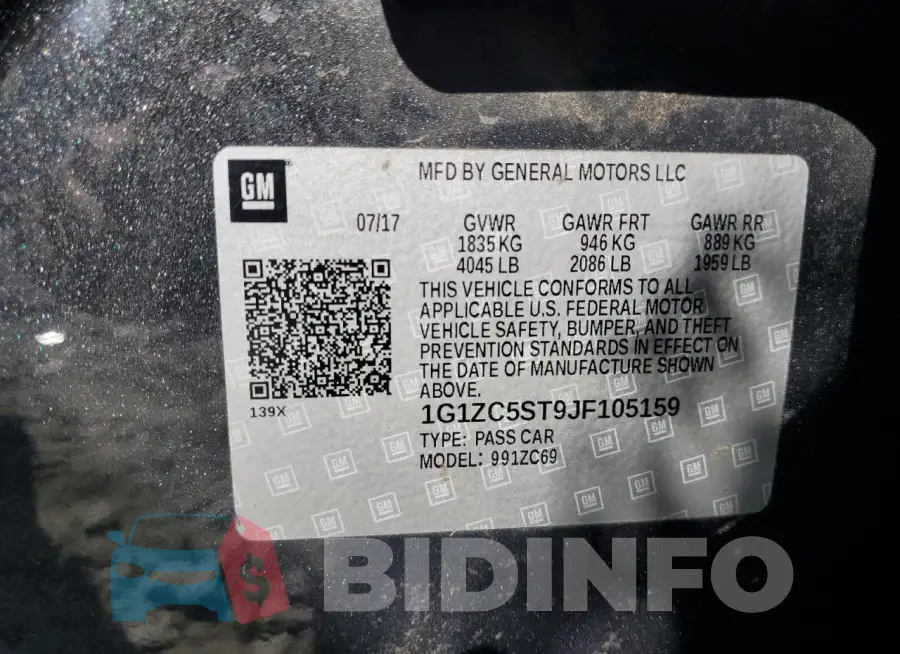 1G1ZC5ST9JF105159 Photo# 12