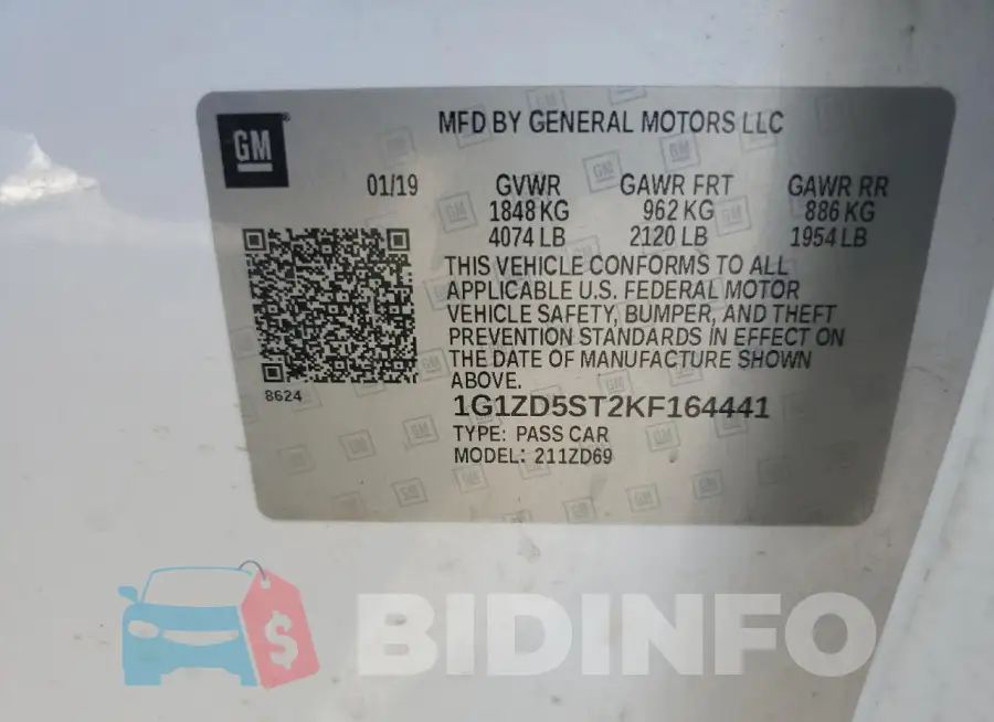 1G1ZD5ST2KF164441 Photo# 12