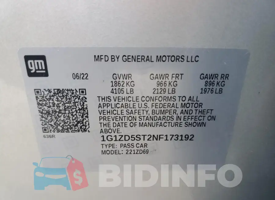 1G1ZD5ST2NF173192 Photo# 12
