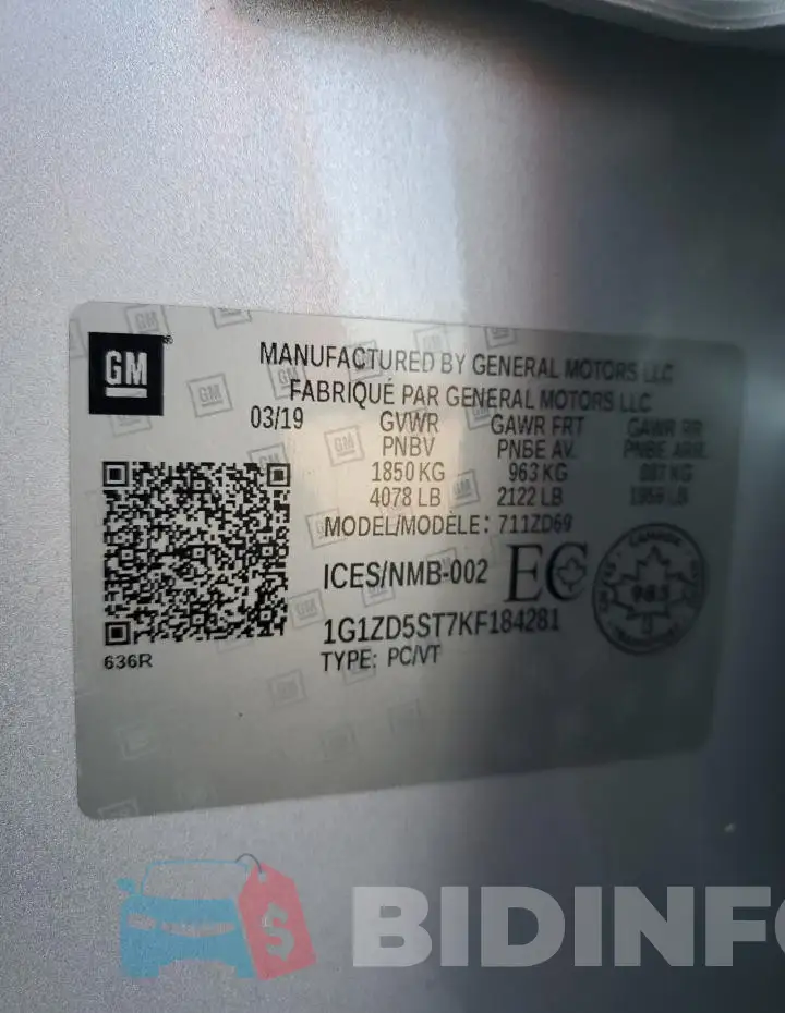 1G1ZD5ST7KF184281 Photo# 13