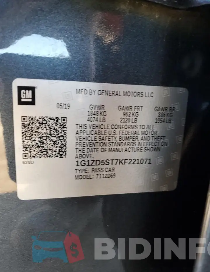 1G1ZD5ST7KF221071 Photo# 12