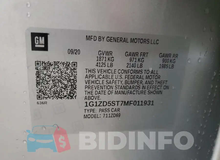 1G1ZD5ST7MF011931 Photo# 12