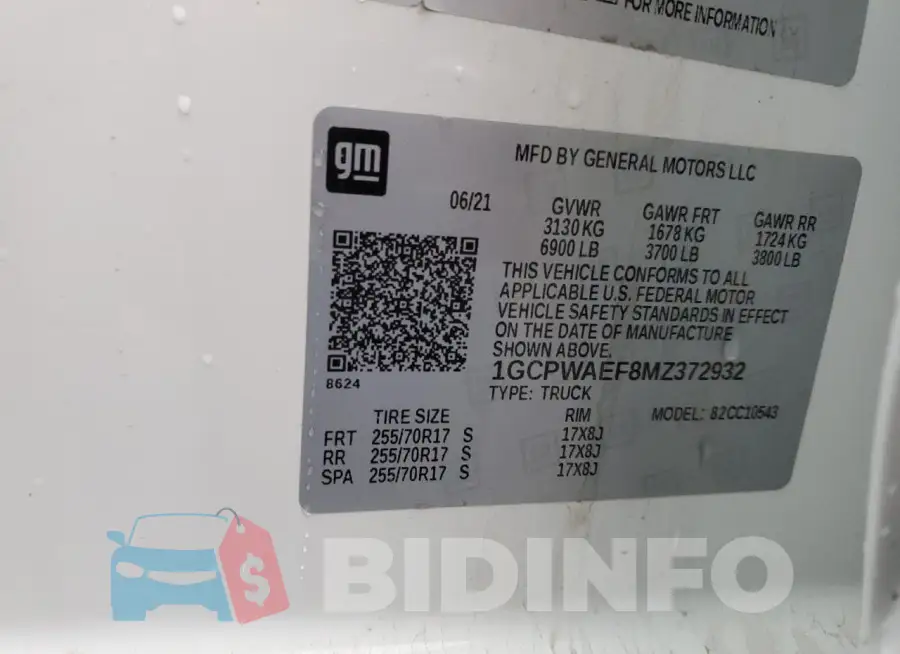 1GCPWAEF8MZ372932 Photo# 12