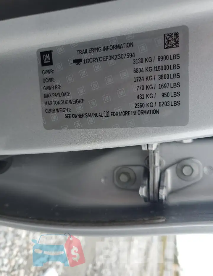 1GCRYCEF3KZ307594 Photo# 12