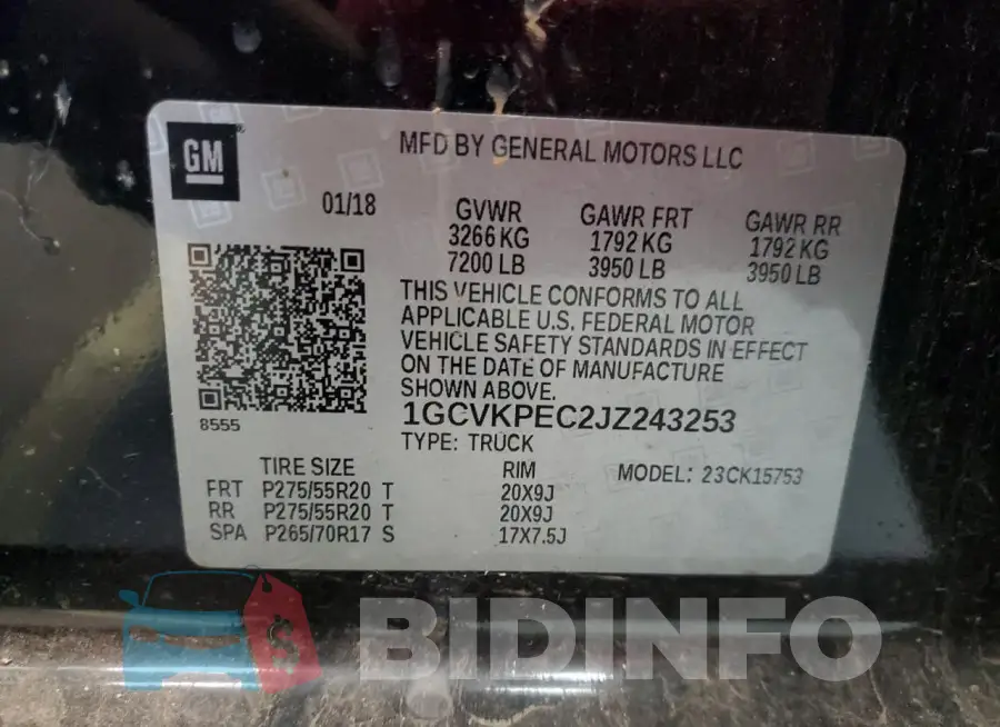 1GCVKPEC2JZ243253 Photo# 12