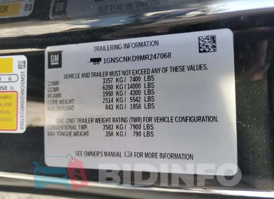 1GNSCNKD9MR247068 Photo# 13