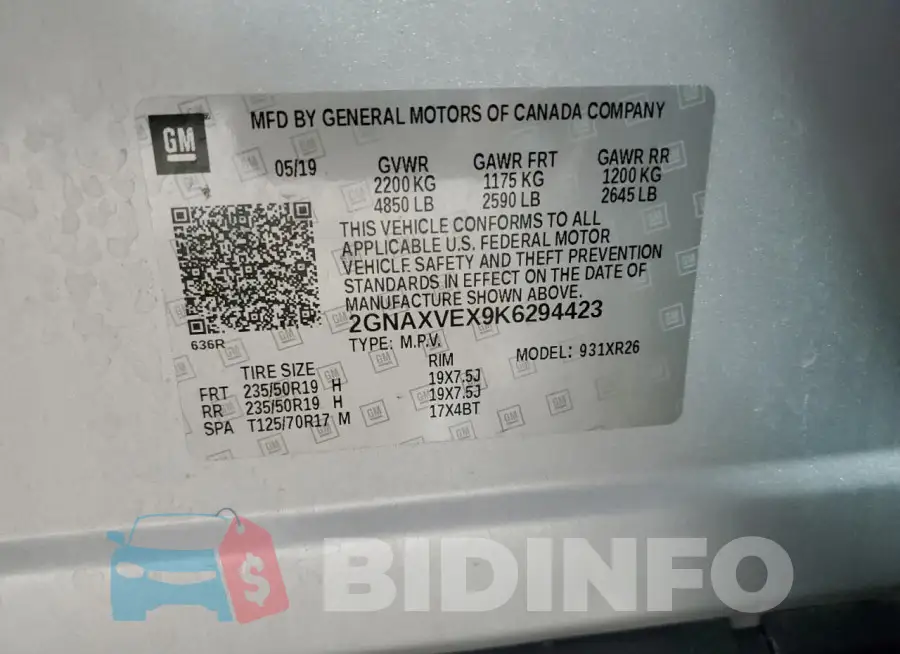 2GNAXVEX9K6294423 Photo# 13