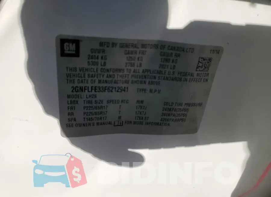 2GNFLFE33F6212941 Photo# 13
