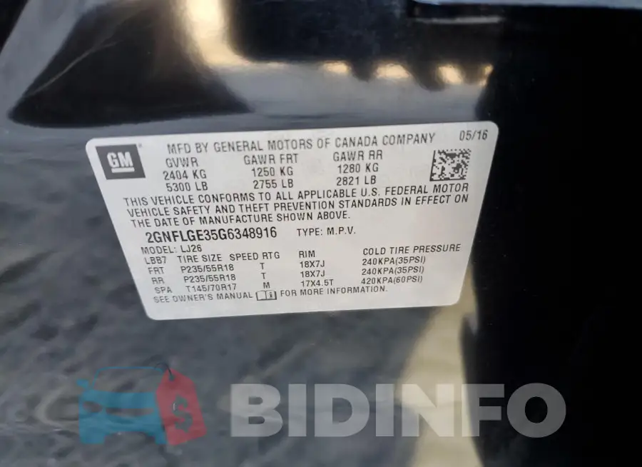 2GNFLGE35G6348916 Photo# 14