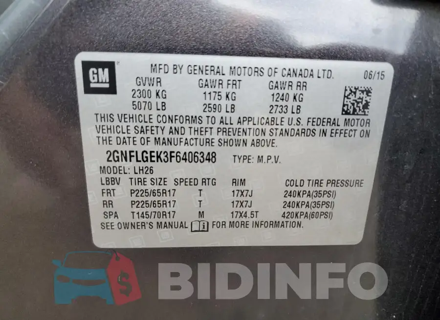 2GNFLGEK3F6406348 Photo# 13