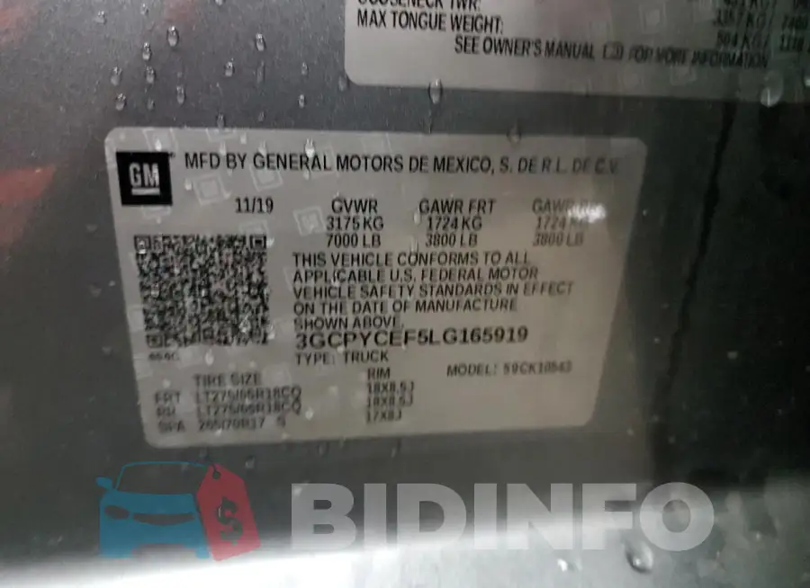 3GCPYCEF5LG165919 Photo# 12