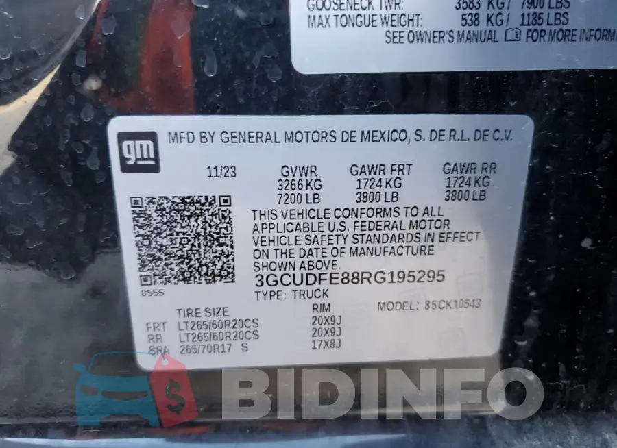 3GCUDFE88RG195295 Photo# 12