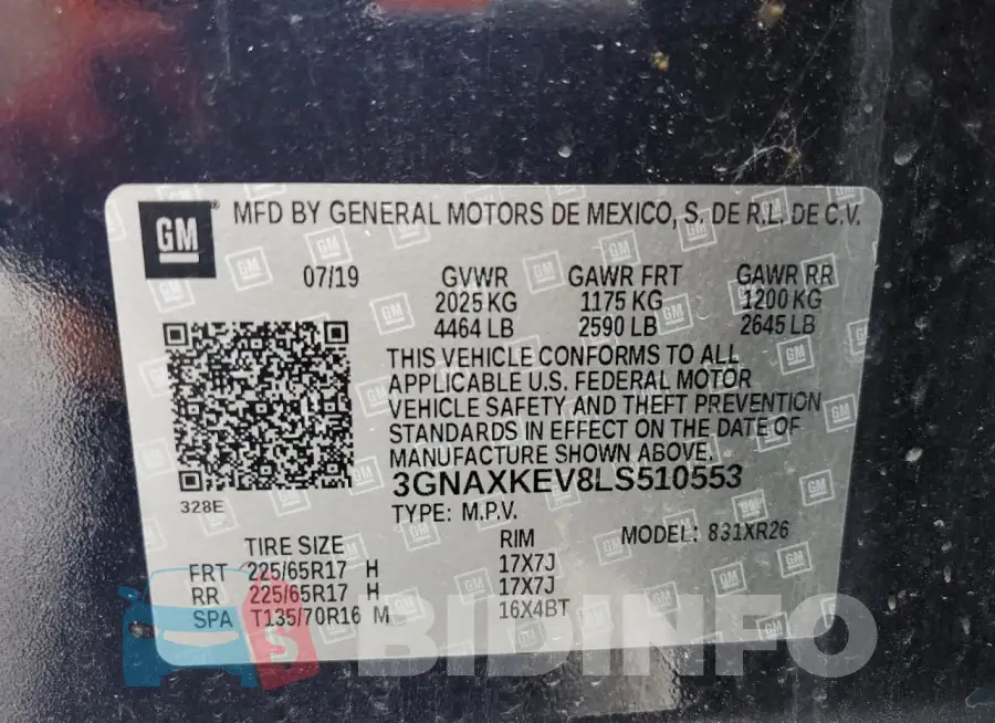 3GNAXKEV8LS510553 Photo# 13
