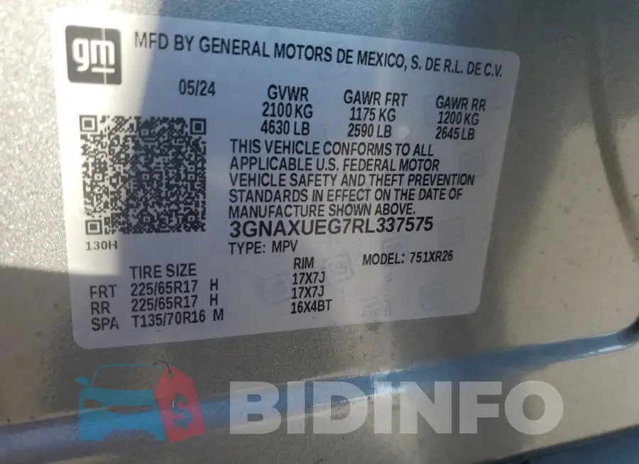 3GNAXUEG7RL337575 Photo# 13