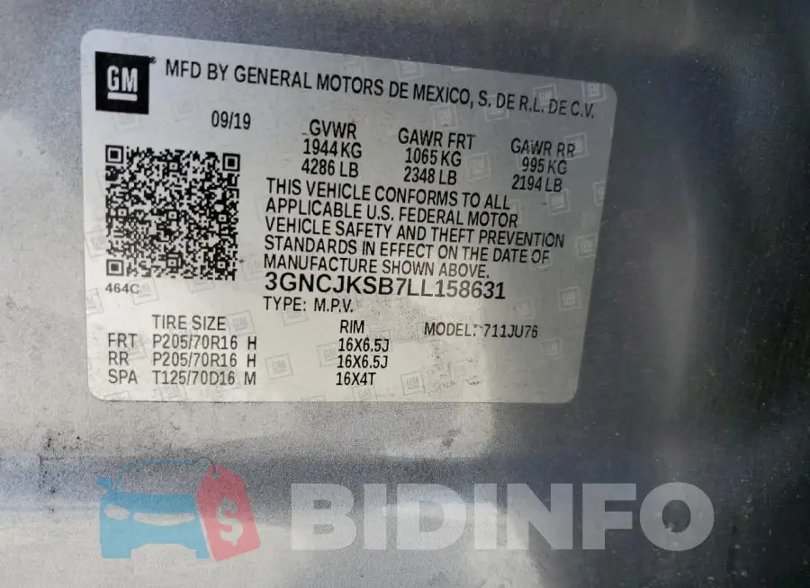 3GNCJKSB7LL158631 Photo# 13