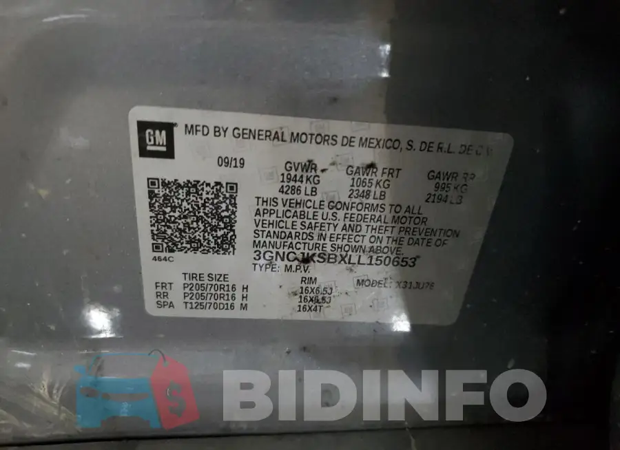 3GNCJKSBXLL150653 Photo# 12