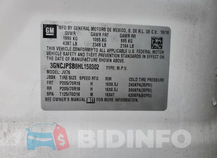 3GNCJPSB8HL150302 Photo# 13
